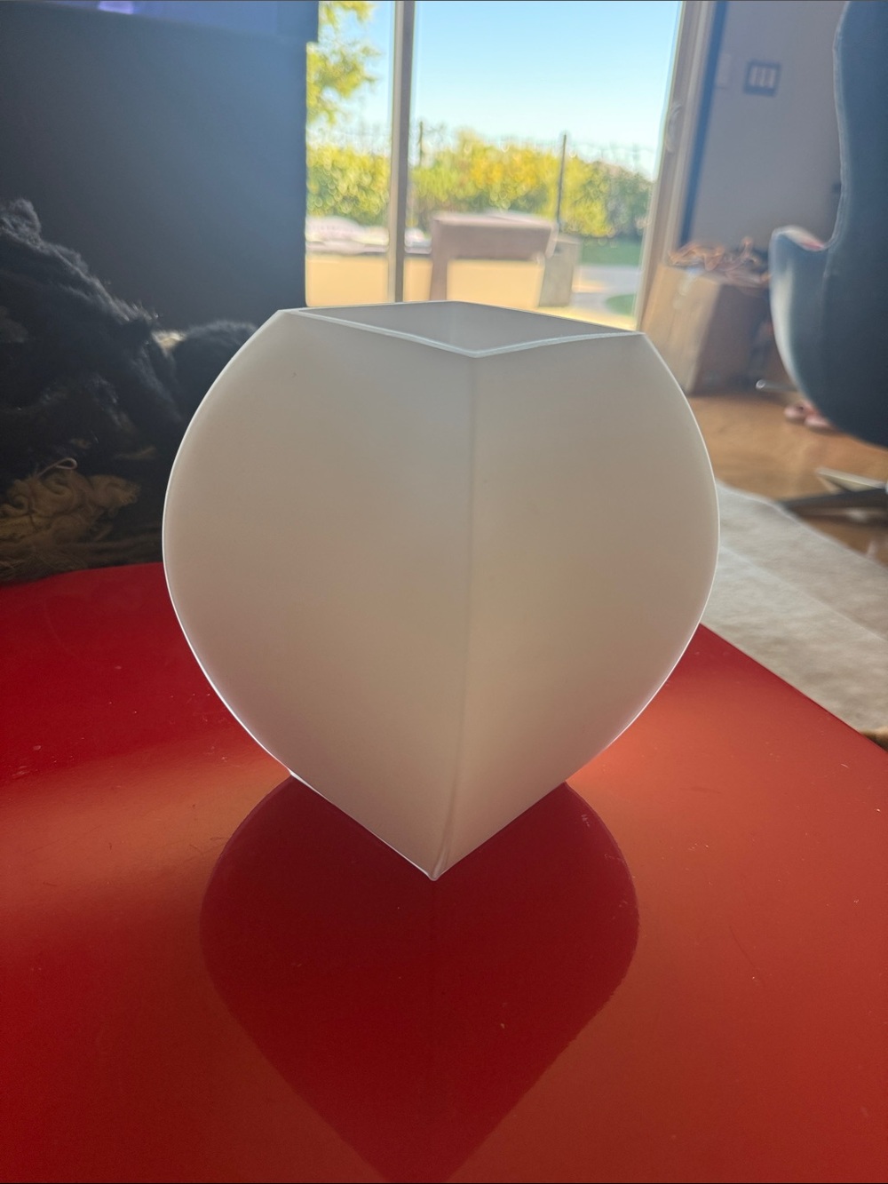 Modern White Geometric Ceramic Vase - Home Accents